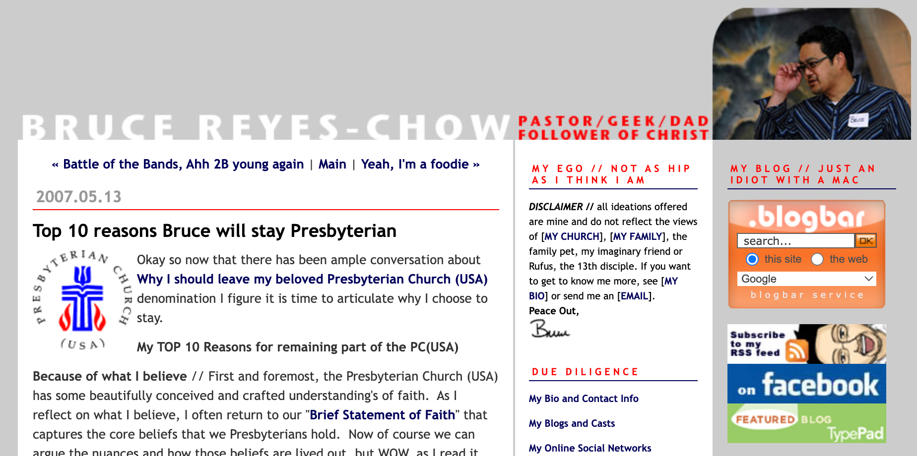 From + The + Vault: Top 10 Reasons Bruce Will Stay Presbyterian